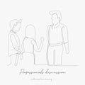 Continuous line drawing. professionals discussion. simple vector illustration. professionals discussion concept hand drawing Royalty Free Stock Photo