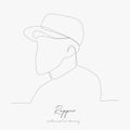 Continuous line drawing. rapper. simple vector illustration. rapper concept hand drawing sketch line