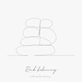 Continuous line drawing. rock balancing. simple vector illustration. rock balancing concept hand drawing sketch line