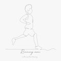 Continuous line drawing. running man. simple vector illustration. running man concept hand drawing sketch line