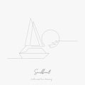 Continuous line drawing. sailboat. simple vector illustration. sailboat concept hand drawing sketch line