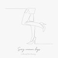 Continuous line drawing. sexy woman legs. simple vector illustration. sexy woman legs concept hand drawing sketch line Royalty Free Stock Photo