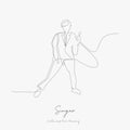 Continuous line drawing. singer. simple vector illustration. singer concept hand drawing sketch line