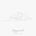 Continuous line drawing. sleepy female. simple vector illustration. sleepy female concept hand drawing sketch line