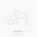 Continuous line drawing. small house. simple vector illustration. small house concept hand drawing sketch line