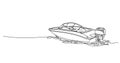 continuous line drawing of small motorboat Royalty Free Stock Photo