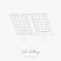 Continuous line drawing. solar battery. simple vector illustration. solar battery concept hand drawing sketch line