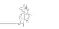 continuous line drawing of someone playing classical music instruments