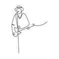 continuous line drawing of someone playing guitar