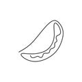 Continuous line drawing of Taco food minimalism design vector illustration Royalty Free Stock Photo