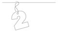 Continuous line drawing of tag label number design