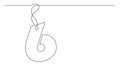 Continuous line drawing of tag label number design