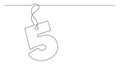 Continuous line drawing of tag label number design