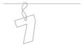 Continuous line drawing of tag label number design