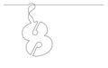 Continuous line drawing of tag label number design