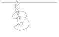 Continuous line drawing of tag label number design