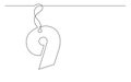 Continuous line drawing of tag label number design