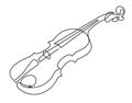 Continuous line drawing of three-quarter violin vector. Musical instrument Royalty Free Stock Photo