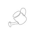 continuous line drawing tool Watering the plants Royalty Free Stock Photo