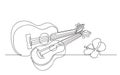 Continuous line drawing of ukulele guitar