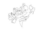 Continuous Line Drawing of Vector illustration character of audience in the conference hall Royalty Free Stock Photo