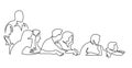 Continuous Line Drawing of Vector illustration character of audience in the conference hall Royalty Free Stock Photo