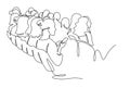 Continuous Line Drawing of Vector illustration character of audience in the conference hall Royalty Free Stock Photo