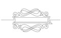 Continuous line drawing of vignette devider frame design Royalty Free Stock Photo