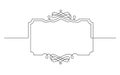 Continuous line drawing of vignette devider frame design Royalty Free Stock Photo