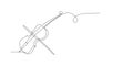 continuous line drawing of violin minimalist design