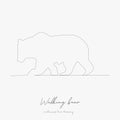 Continuous line drawing. walking bear. simple vector illustration. walking bear concept hand drawing sketch line