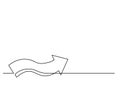 Continuous line drawing of wavy arrow
