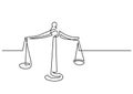 Continuous line drawing of weight of justice