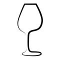 Continuous line drawing. Wine glass. Black isolated on white background. Simple vector illustration Royalty Free Stock Photo
