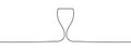 Continuous line drawing of wine glass. Wine glass linear icon. One line drawing. Vector illustration Royalty Free Stock Photo