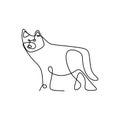 continuous line drawing of wolf animals with a simple design