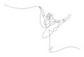 Continuous line drawing of woman ballet dancer