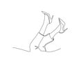 Continuous line drawing of women legs in high heels. continuous line drawing of sexy woman legs in high heels Royalty Free Stock Photo
