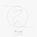 Continuous line drawing. yin yang. simple vector illustration. yin yang concept hand drawing sketch line