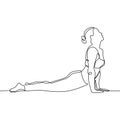 Continuous line drawing of yoga aerobic girl minimalism design sport theme Royalty Free Stock Photo