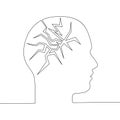 Continuous line drawn psychological trauma concept Royalty Free Stock Photo