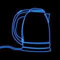 Continuous line Electric kettle neon concept