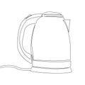 Continuous line Electric kettle vector concept
