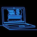Continuous line Electron biing online payment neon