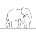 Continuous line Elephant walking symbol Vector Royalty Free Stock Photo