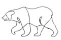 Continuous line going bear. Vector illustration. One single line drawing of bear for company logo identity. Modern
