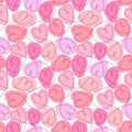 Continuous line hearts seamless pattern