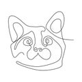 continuous line kitten cat head