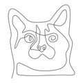 continuous line kitten cat head