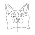 continuous line kitten cat head